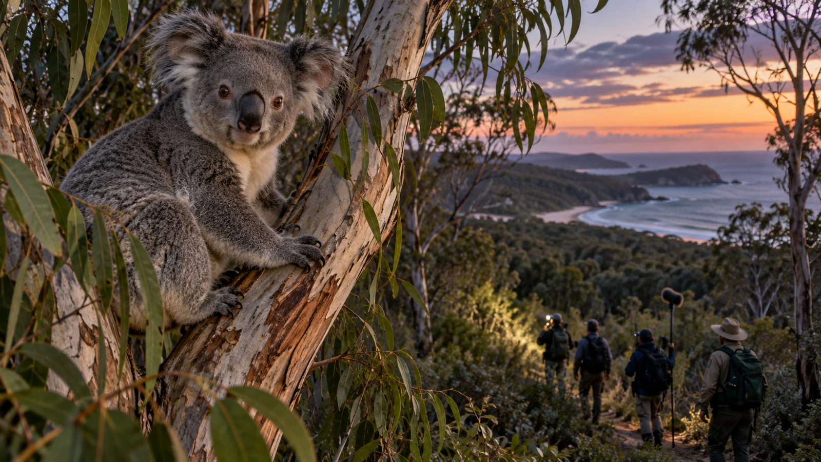 Koala in eucalyptus habitat during a citizen-science survey