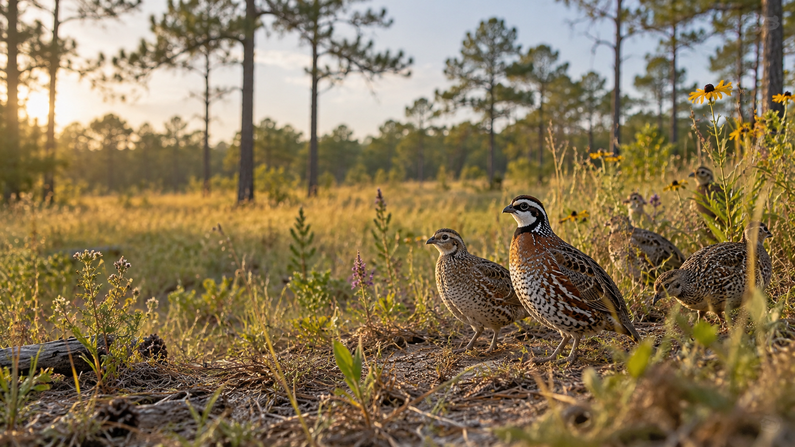 Northern Bobwhite in restored savanna habitat